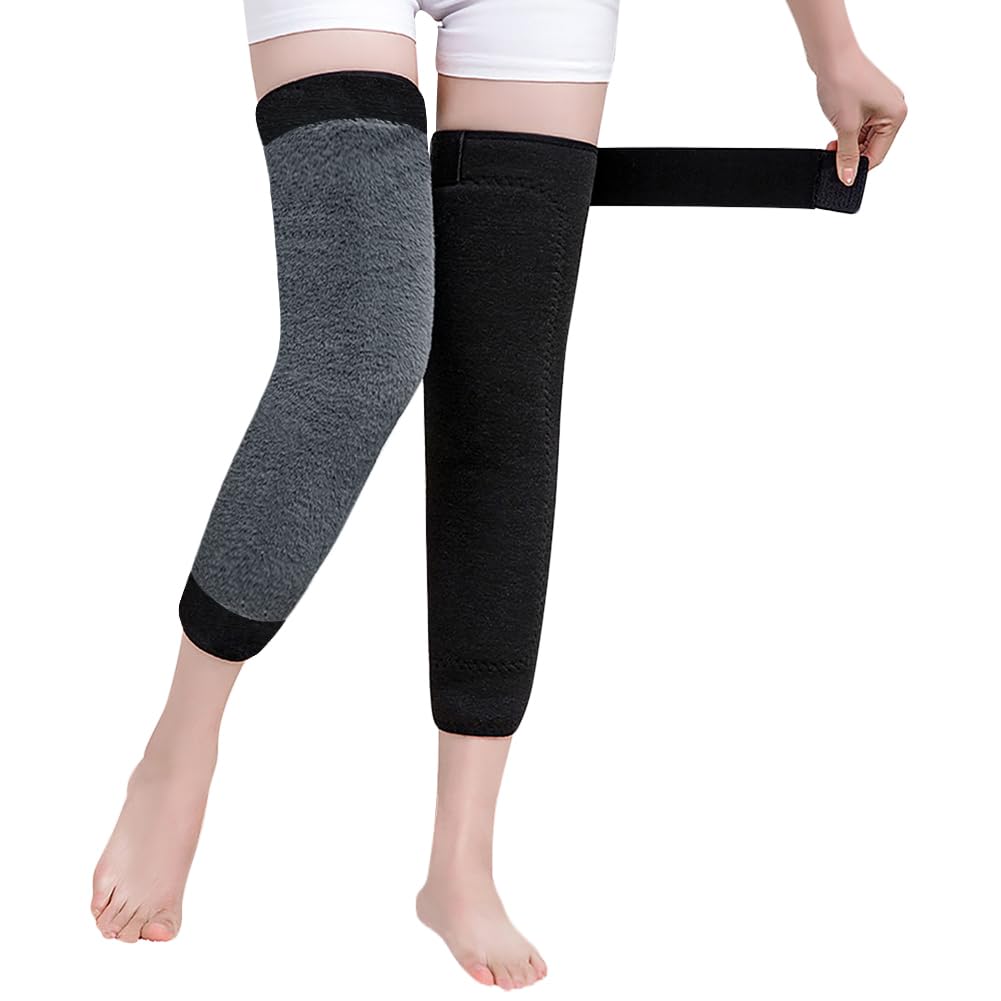 (1 Pair) Unisex Cashmere Wool Knee Warmers | Winter Thermal Velvet Knee Pads for Men & Women – Soft, Warm & Comfortable Support-withbelt