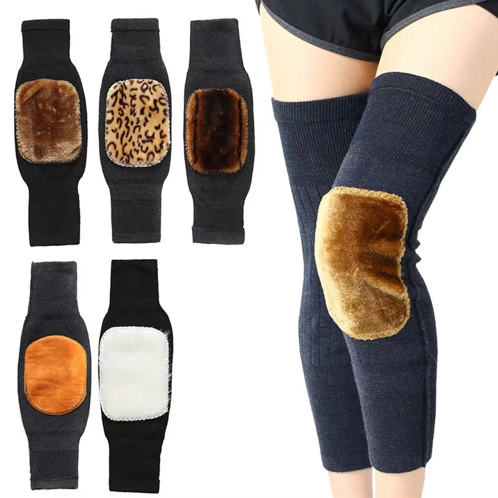 (1 Pair) Unisex Cashmere Wool Knee Warmers | Winter Thermal Velvet Knee Pads for Men & Women – Soft, Warm & Comfortable Support-withbelt